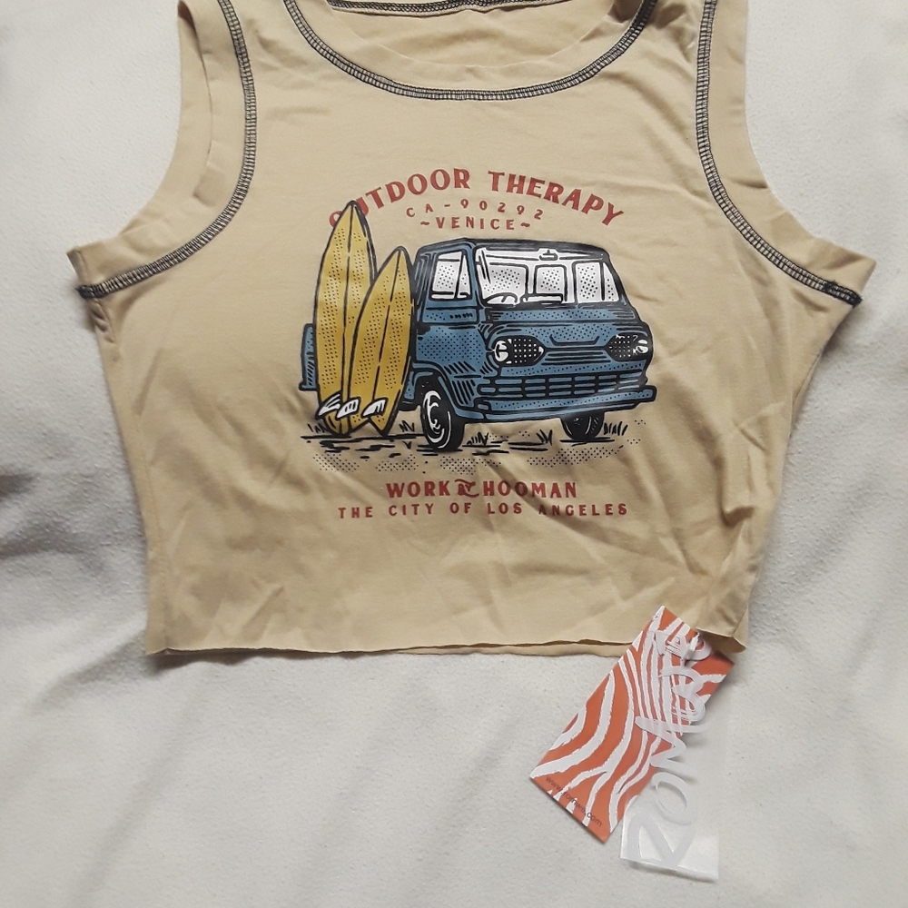 Romwe crop tank top, tan color, NWT